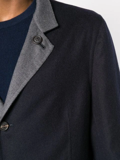 BRUNELLO CUCINELLI CONTRAST COLLAR BLAZER - 蓝色