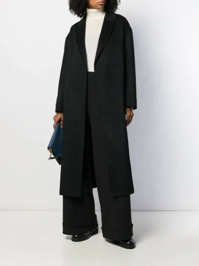 Shop Stefano Mortari Belted Coat In Black