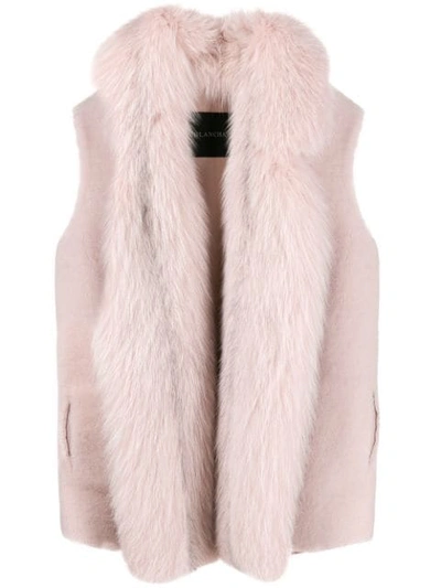 Shop Blancha Sleeveless Fur Gilet In Pink
