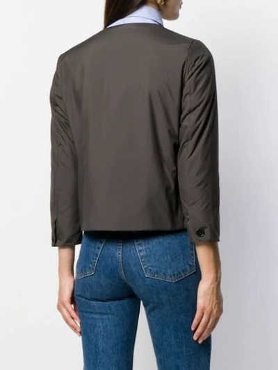 Shop Aspesi Cropped Button-up Jacket In Grey