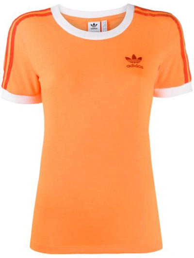 Shop Adidas Originals Embroidered Logo T In Orange