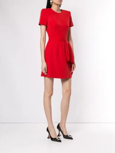 Shop Alexander Mcqueen Drape Detail Mini Dress In Red