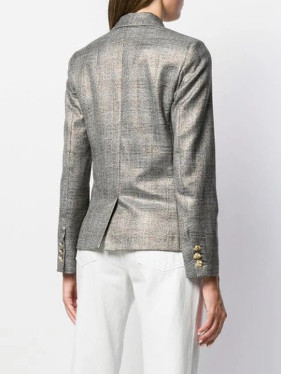 Blanca Checked Double-breasted Blazer In Grey