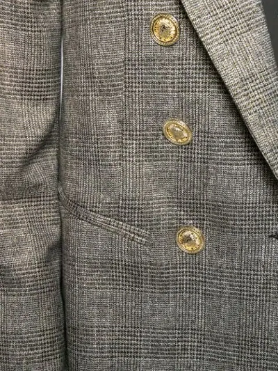 Blanca Checked Double-breasted Blazer In Grey