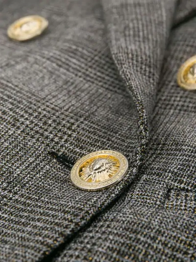 Blanca Checked Double-breasted Blazer In Grey