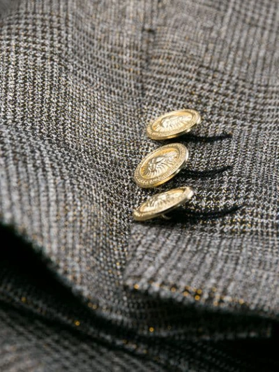 Blanca Checked Double-breasted Blazer In Grey