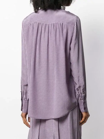Shop Joseph Small Houndstooth Shirt In Purple