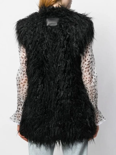 Shop Paco Rabanne Faux-fur Oversized Gilet In Black