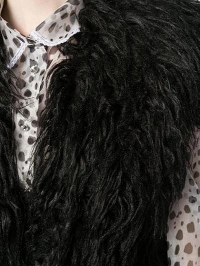 Shop Paco Rabanne Faux-fur Oversized Gilet In Black