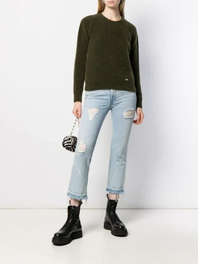 Shop Dsquared2 Ribbed Knit Sweater In 710 Verde