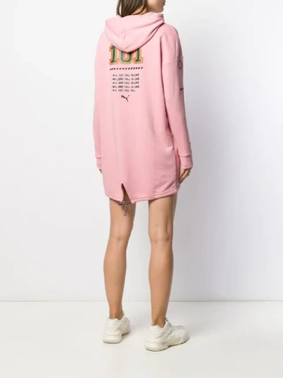 Puma X Sue Tsai Hooded Sweatshirt Style Dress In Bridal Rose