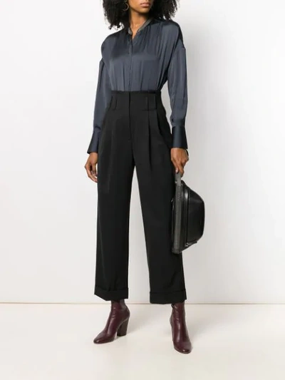 Shop Brunello Cucinelli High Waisted Palazzo Trousers In Black
