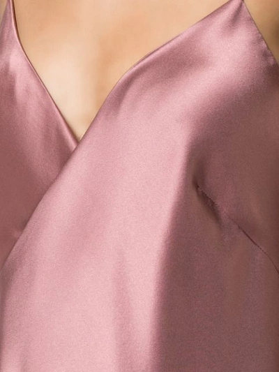Michelle Mason Strappy Wrap Gown In Pink