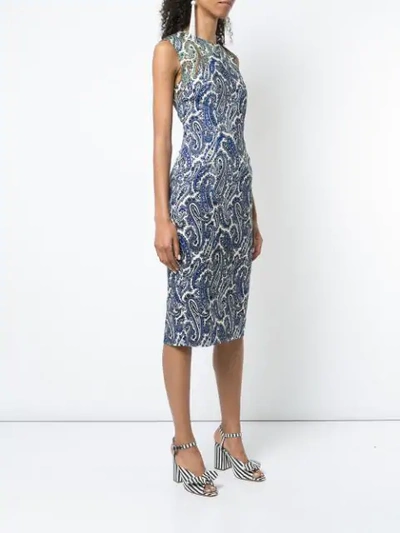 Shop Diane Von Furstenberg Dvf  Fitted Paisley Dress - Multicolour