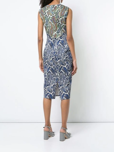 Shop Diane Von Furstenberg Dvf  Fitted Paisley Dress - Multicolour