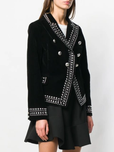 Shop Amuse Studded Double Breasted Jacket - Black