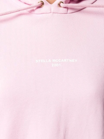 Shop Stella Mccartney 2001 Logo Print Hoodie In Pink