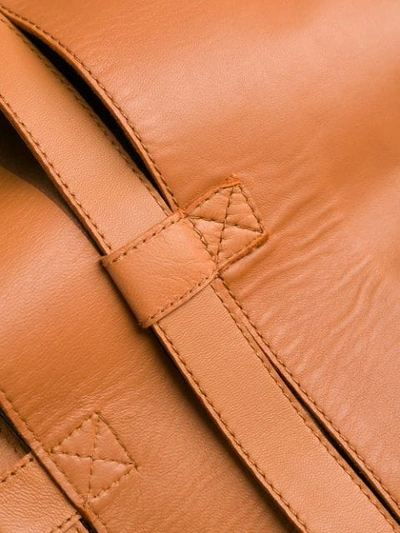Shop Loewe Asymmetric Leather Skirt In Brown