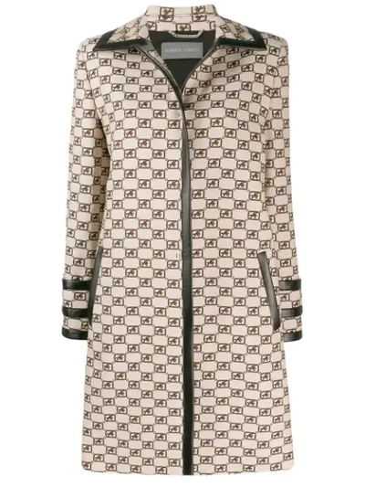 Shop Alberta Ferretti Trenchcoat Mit Logo In 1009 Logato