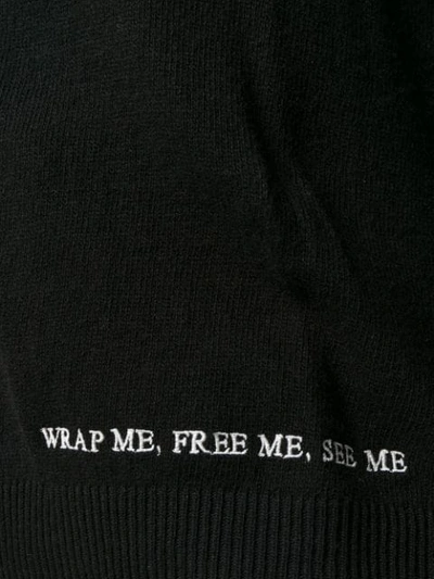 Shop Valentino "wrap Me. Free Me. See Me" Feathered Jumper In Black