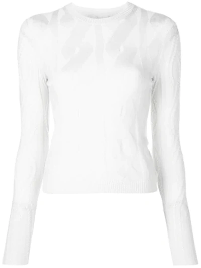 Shop Chloé Cable Knit Jumper In White