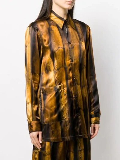 Shop Mm6 Maison Margiela Fur-print Shirt In Brown