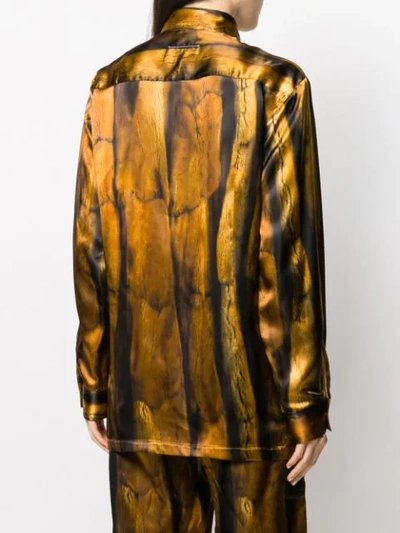 Shop Mm6 Maison Margiela Fur-print Shirt In Brown