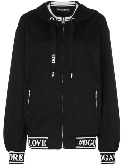 Shop Dolce & Gabbana Logo Detail Hoodie In Black