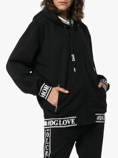 Shop Dolce & Gabbana Logo Detail Hoodie In Black