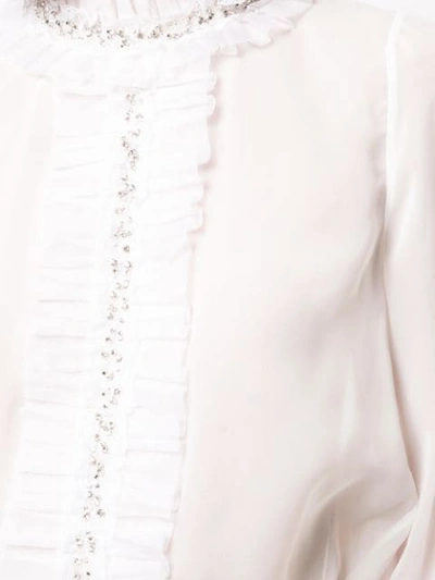 Shop Alice And Olivia Mira Ruffled Blouse In White