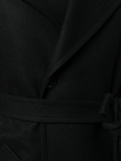 Shop Apc Belted Coat In Black