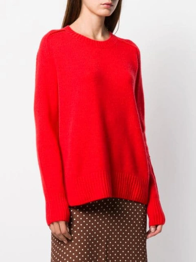 Shop Allude Crew-neck Cashmere Sweater In Red