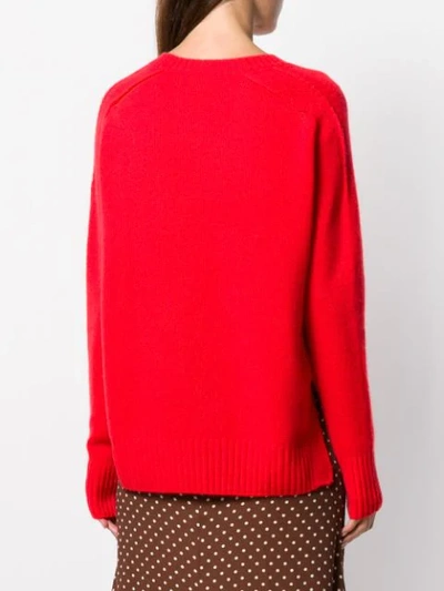 Shop Allude Crew-neck Cashmere Sweater In Red