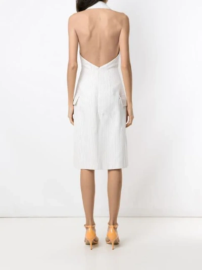 Shop Tufi Duek Pinstripe Wrap Dress In White