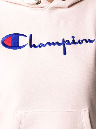 Shop Champion Logo Embroidered Hoodie - Pink