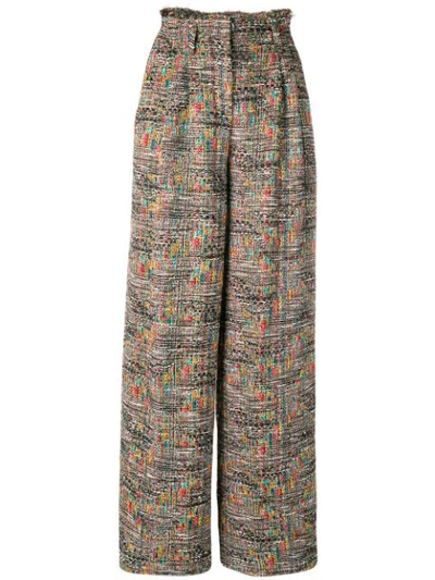 Shop Missoni High Rise Palazzo Trousers In Brown