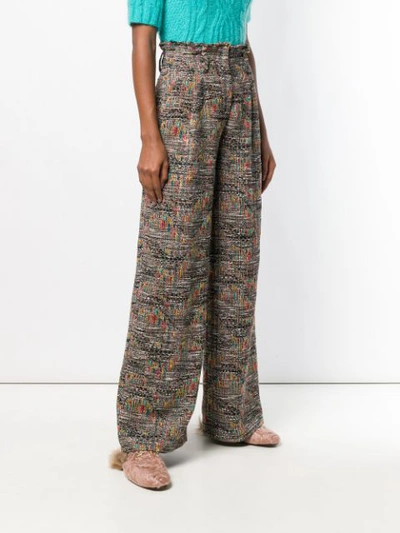Shop Missoni High Rise Palazzo Trousers In Brown