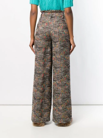 Shop Missoni High Rise Palazzo Trousers In Brown