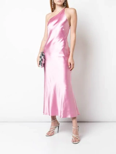 Shop Galvan Roxy Asymmetrical Dress In Pink
