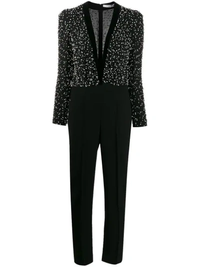 Shop Givenchy Embellished V-neck Jumpsuit In Black