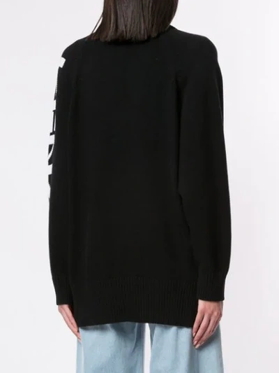 Shop Kenzo Logo Zipped Cardigan In Black