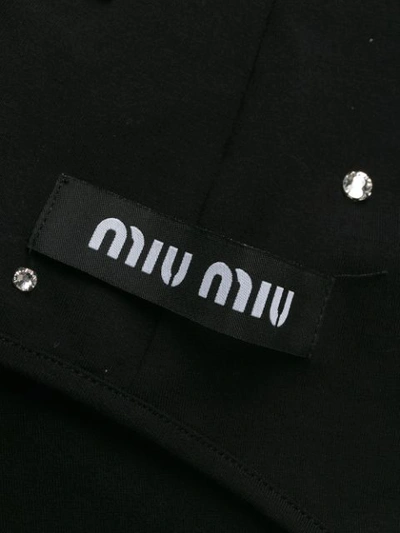 Shop Miu Miu Embellished Longsleeved Body In Black