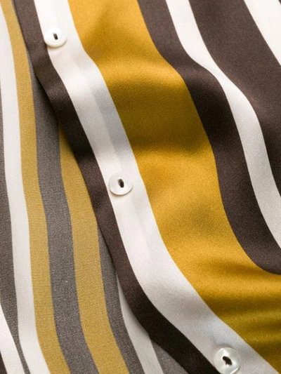 Shop Antonelli Striped Silk Shirt In Yellow