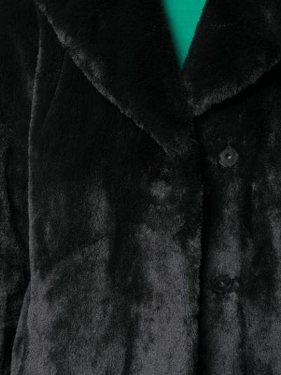 Shop Stand Studio Faux Fur Trench Coat In Black