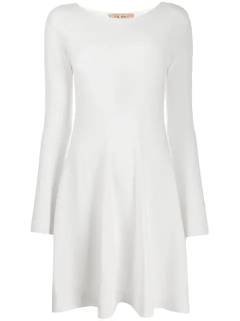 white mini swing dress