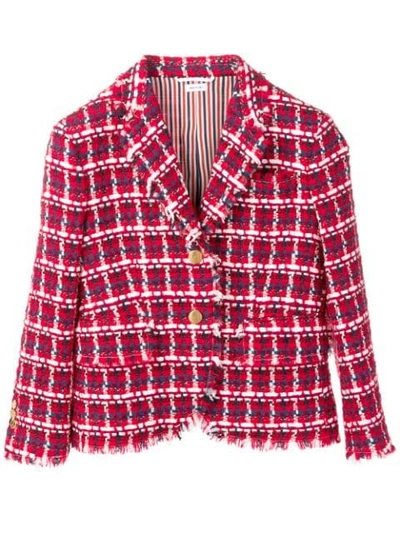 Shop Thom Browne Gun Club Check Tweed Sport Coat In Red