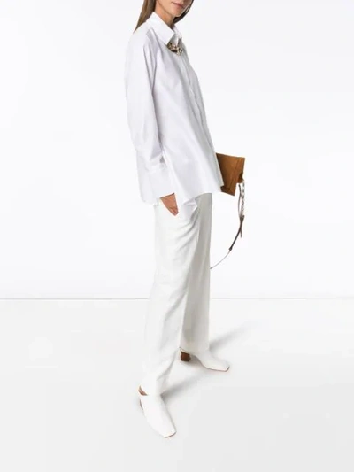 Shop Stella Mccartney Flared-hem Cotton Shirt In White