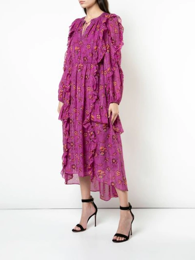 Shop Ulla Johnson Floral Print Dress In Purple