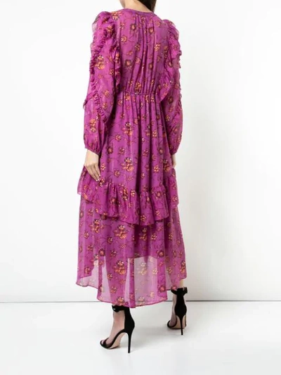 Shop Ulla Johnson Floral Print Dress In Purple