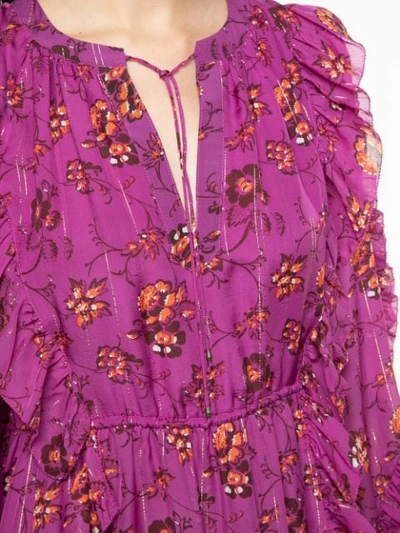 Shop Ulla Johnson Floral Print Dress In Purple